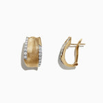 5/8" French Clip Diamond Earrings in 14K Yellow Gold, 0.39 ctw view 2
