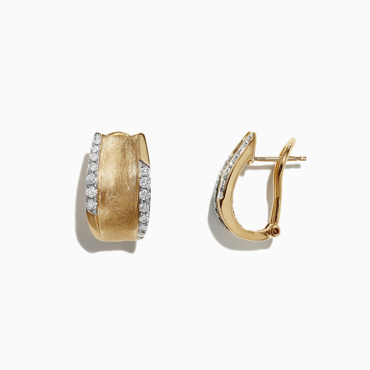 5/8" French Clip Diamond Earrings in 14K Yellow Gold, 0.39 ctw view 2