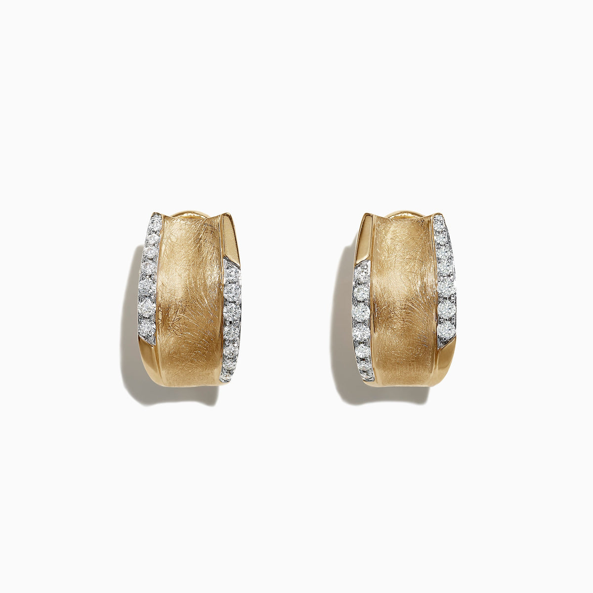 5/8" French Clip Diamond Earrings in 14K Yellow Gold, 0.39 ctw