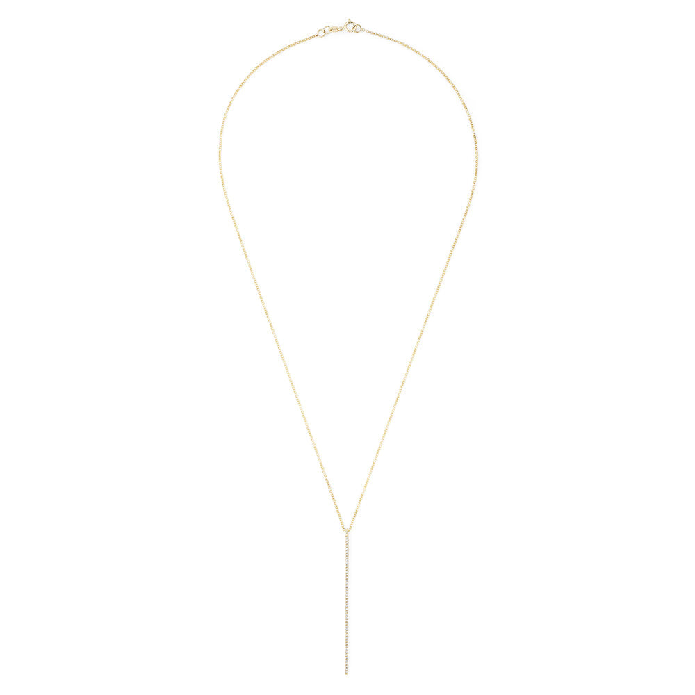 Diamond Vertical Pendant in 14K Yellow Gold, 0.14 ctw view 2