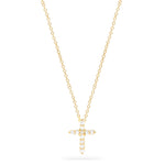 Diamond Cross Pendant in 14K Yellow Gold, 0.22 ctw