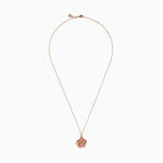 Pink Opal and Diamond Flower Pendant in 14K Rose Gold view 3