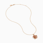 Pink Opal and Diamond Flower Pendant in 14K Rose Gold view 2