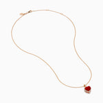 Fire Opal and Diamond Heart Halo Pendant in 14K Rose Gold view 2