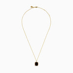 Garnet and Diamond Halo Pendant in 14K Yellow Gold view 3