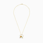 Amethyst, Citrine and Diamond Bird Pendant in 14K Yellow Gold view 2