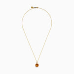 Citrine and Diamond Cushion-Cut Solitaire Pendant in 14K Yellow Gold view 3