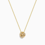 Diamond Love Knot Pendant in 14K Yellow Gold