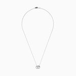 Diamond Accented Interlocking Hearts Necklace in 14K White Gold view 3