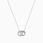 Diamond Accented Interlocking Hearts Necklace in 14K White Gold
