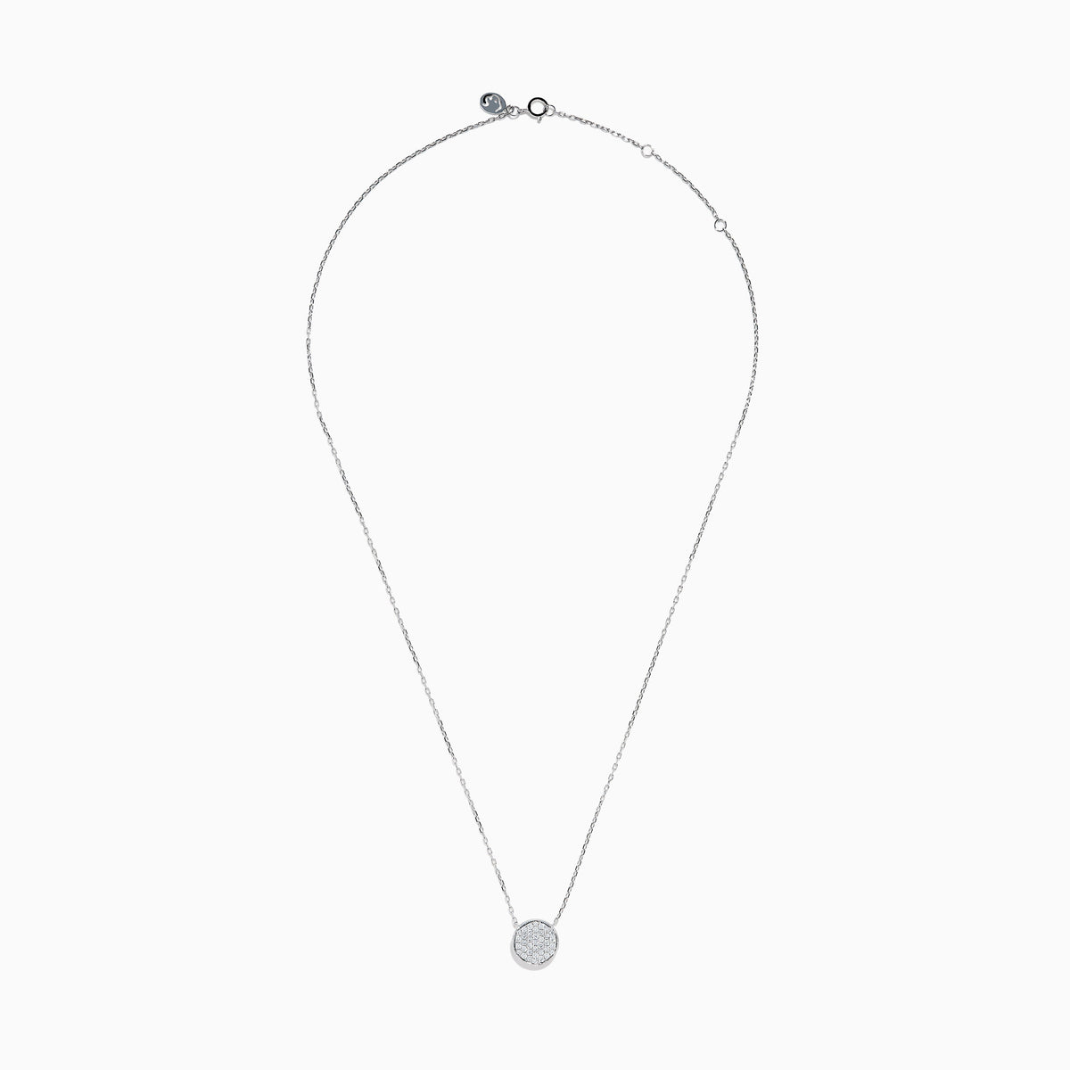 Diamond Disc Necklace in 14K White Gold view 3