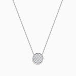 Diamond Disc Necklace in 14K White Gold