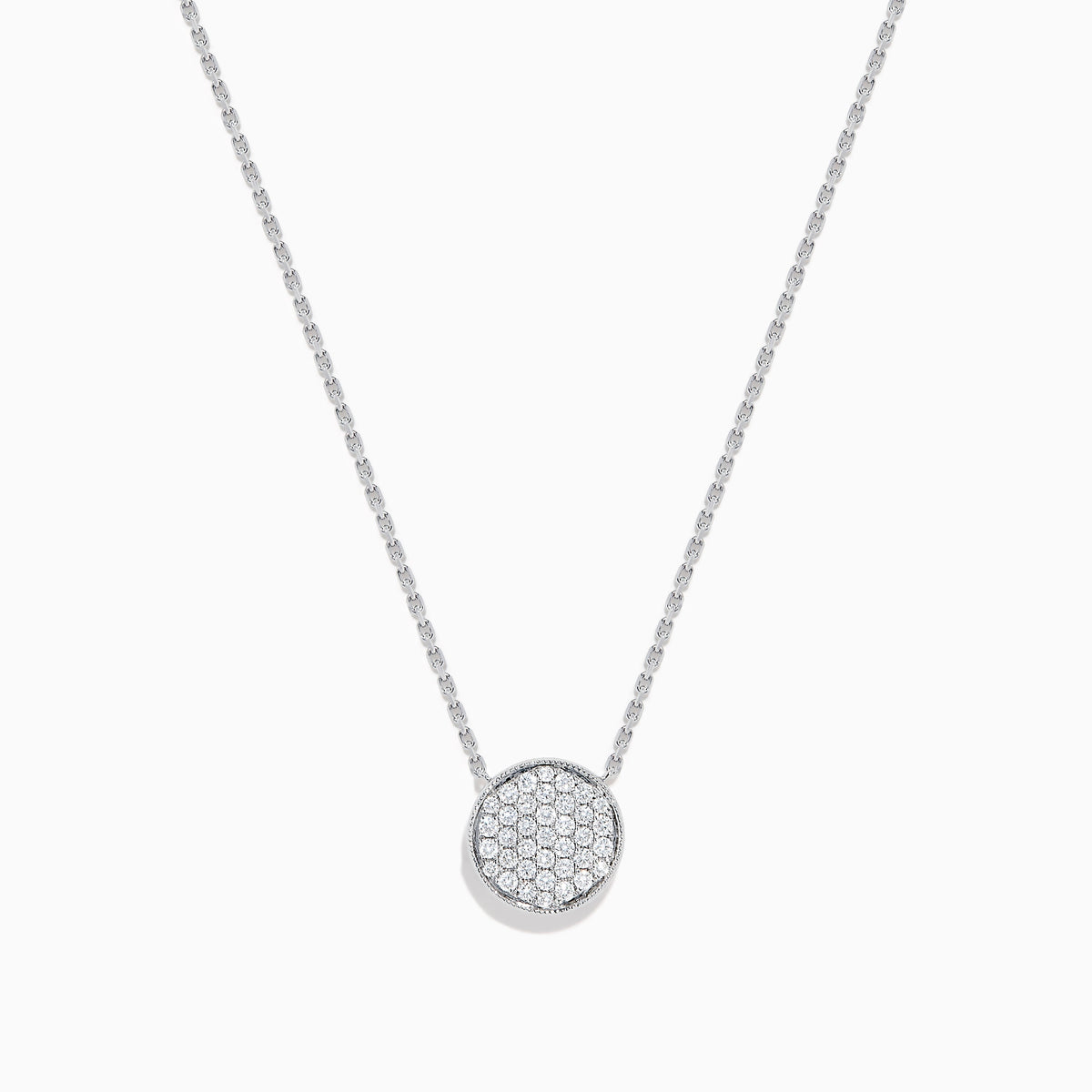 Diamond Disc Necklace in 14K White Gold