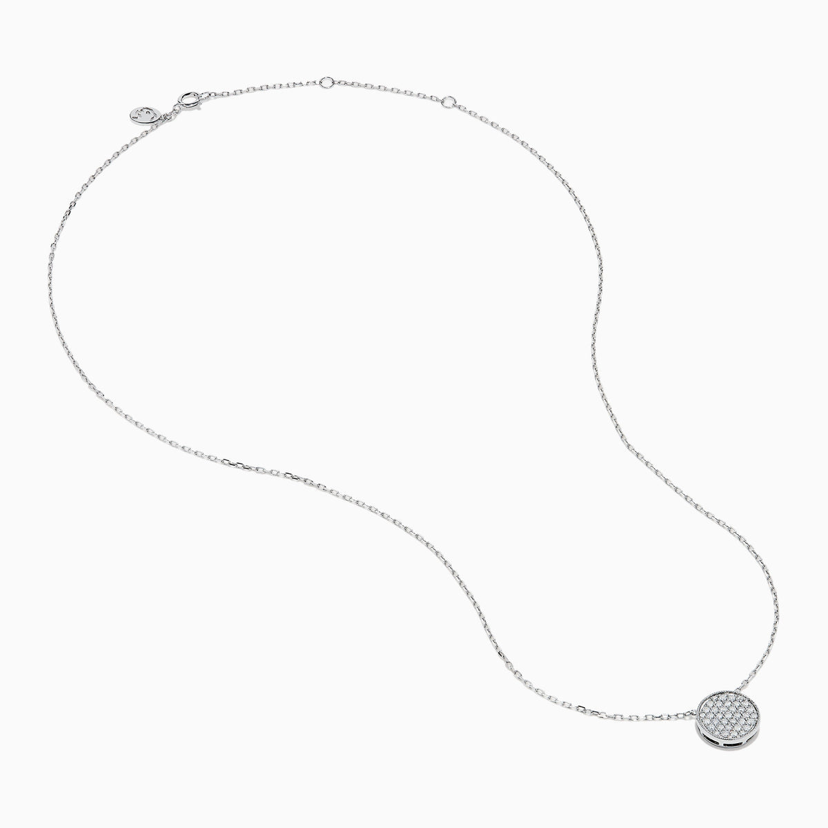 Diamond Disc Necklace in 14K White Gold view 2