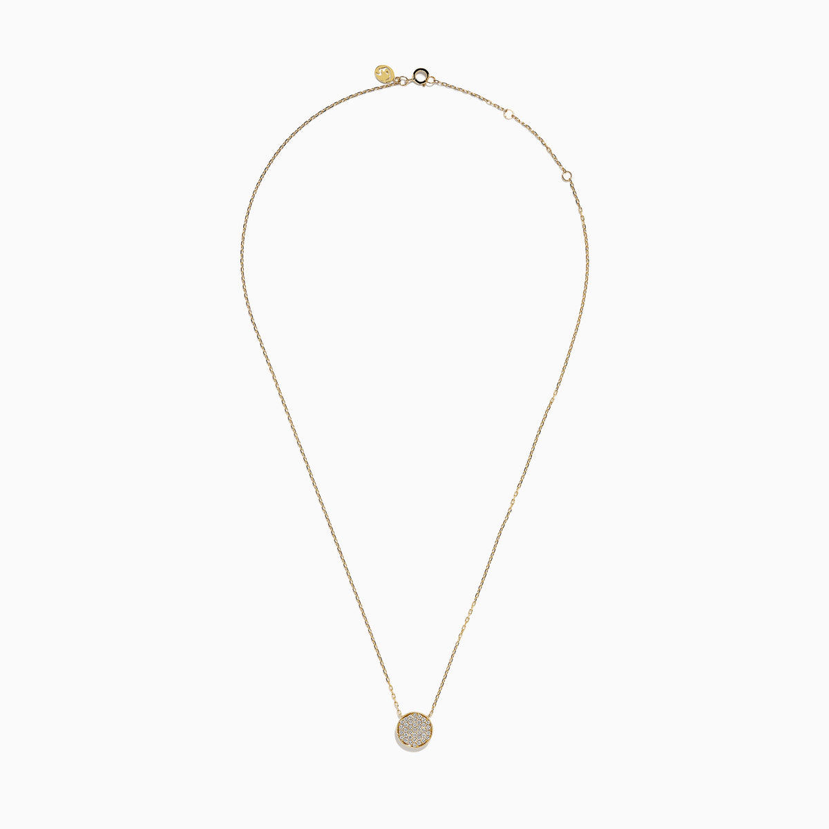 Diamond Disc Necklace in 14K Yellow Gold view 3