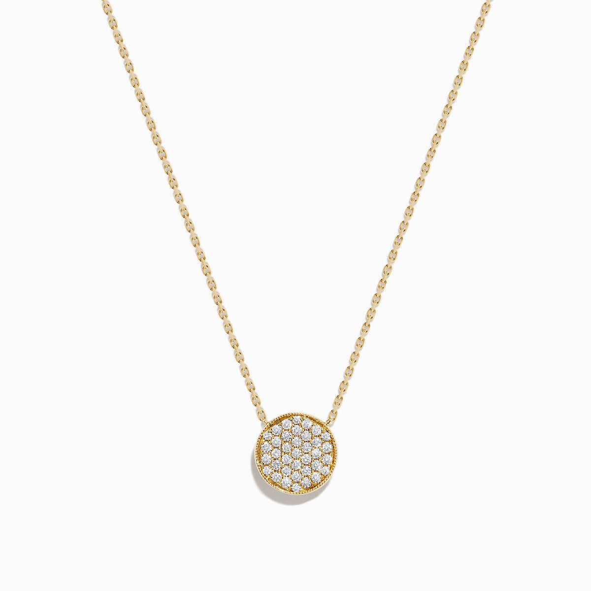 Diamond Disc Necklace in 14K Yellow Gold