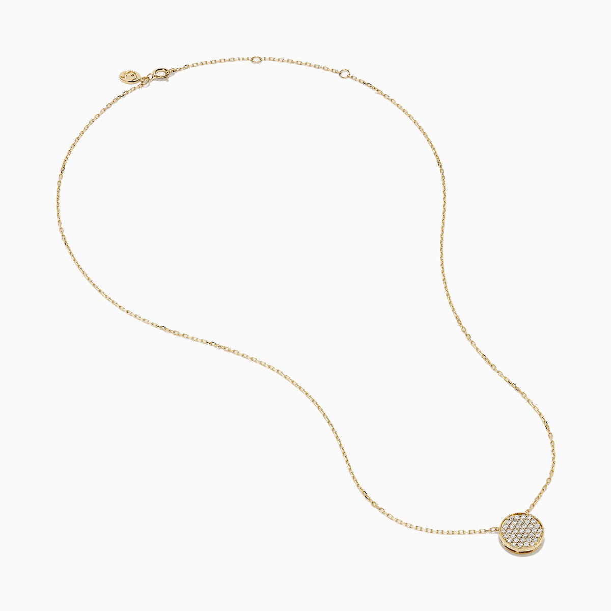 Diamond Disc Necklace in 14K Yellow Gold view 2