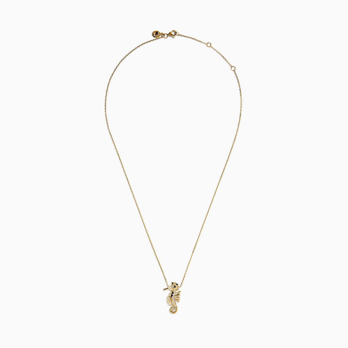 Diamond Seahorse Pendant in 14K Yellow Gold view 3