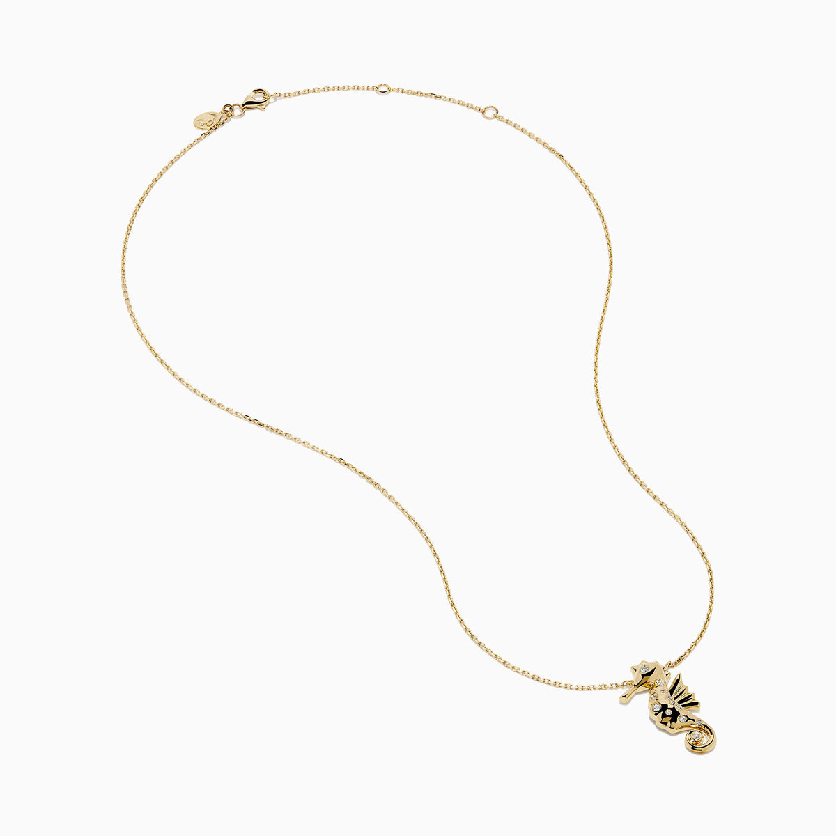Diamond Seahorse Pendant in 14K Yellow Gold view 2