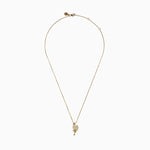 White and Black Diamond Flamingo Pendant in 14K Yellow Gold view 3