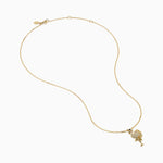 White and Black Diamond Flamingo Pendant in 14K Yellow Gold view 2