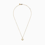 Diamond Anchor Pendant in 14K Yellow Gold view 3