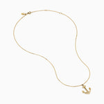 Diamond Anchor Pendant in 14K Yellow Gold view 2