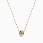 Diamond Panther Pendant in 14K Yellow Gold