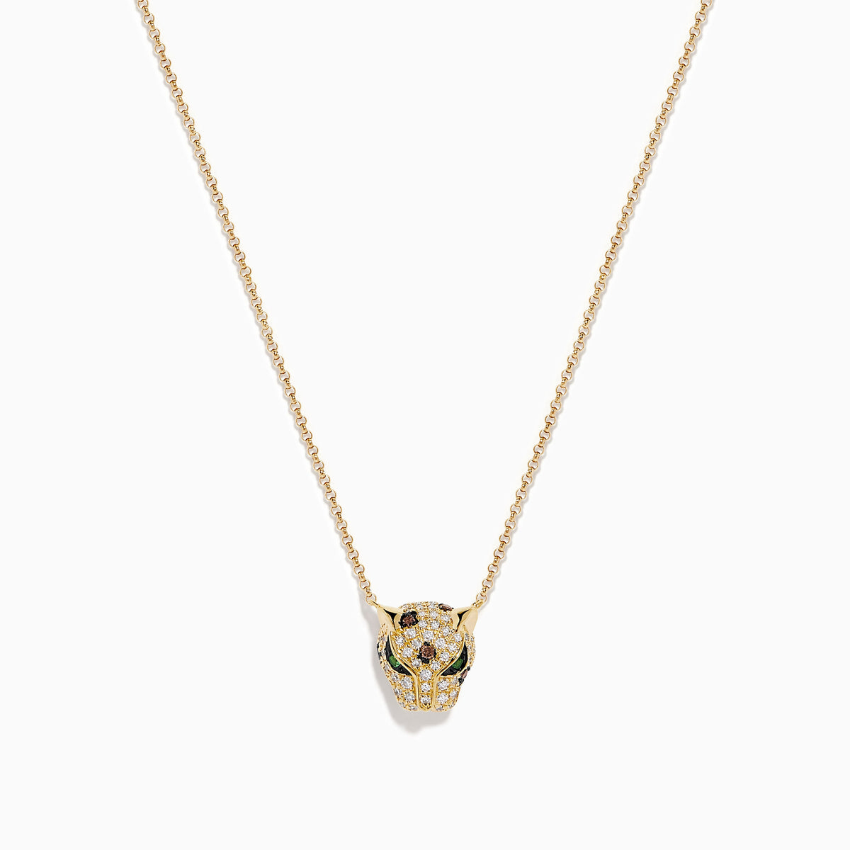 Diamond Panther Pendant in 14K Yellow Gold