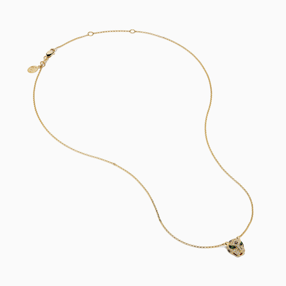 Diamond Panther Pendant in 14K Yellow Gold view 2