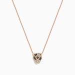 Diamond Panther Pendant in 14K Rose Gold