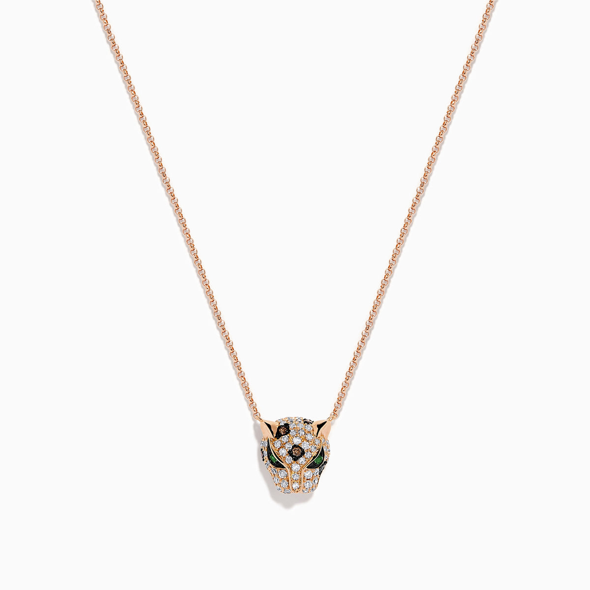 Diamond Panther Pendant in 14K Rose Gold