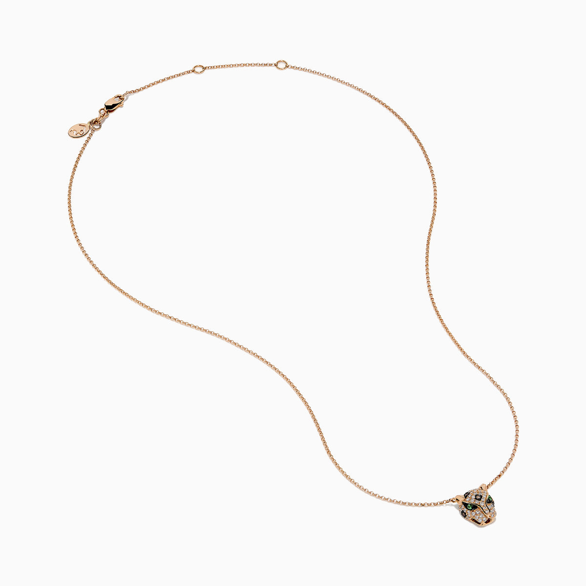 Diamond Panther Pendant in 14K Rose Gold view 2