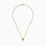 Diamond and Emerald Panther Necklace in 14K Yellow Gold view 3