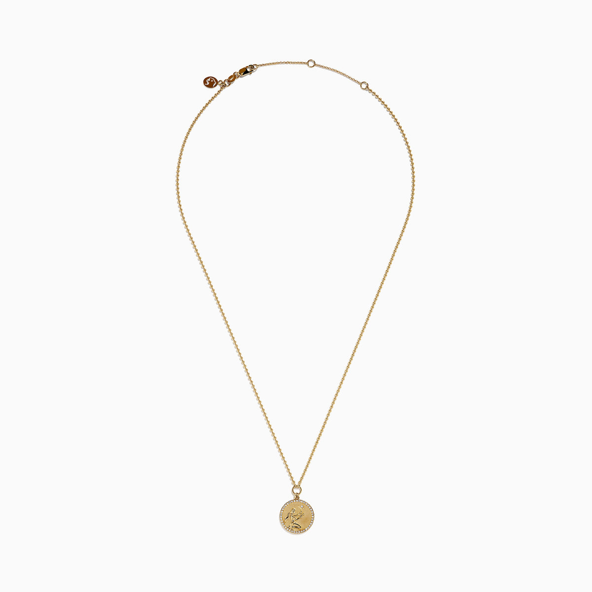 Diamond Virgo Necklace in 14K Yellow Gold view 4