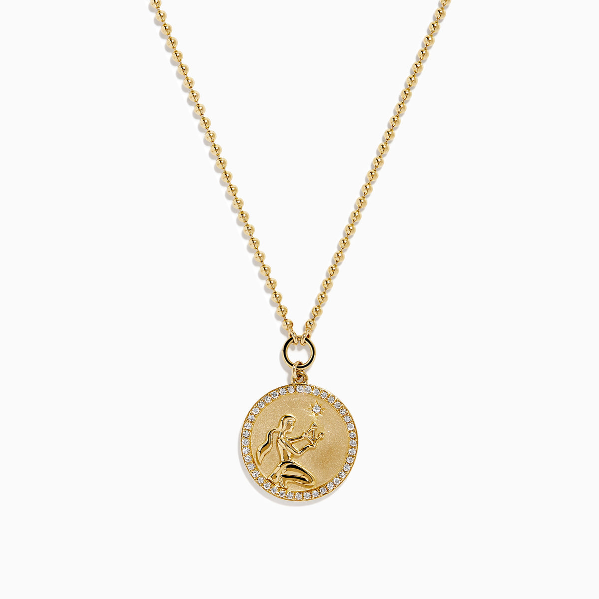 Diamond Virgo Necklace in 14K Yellow Gold