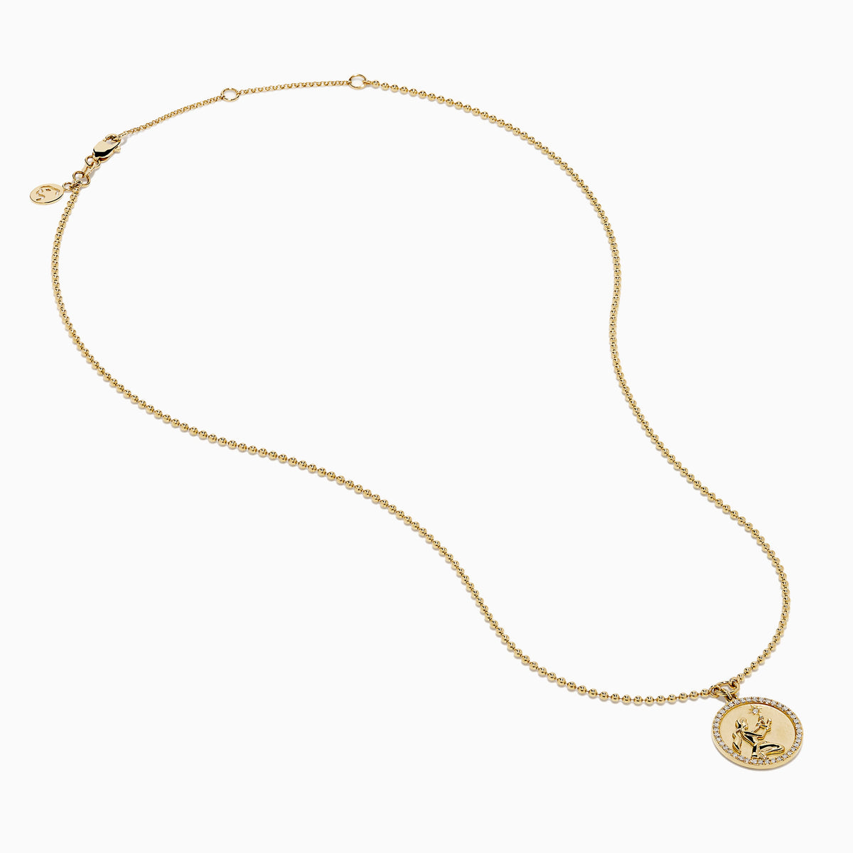 Diamond Virgo Necklace in 14K Yellow Gold view 3