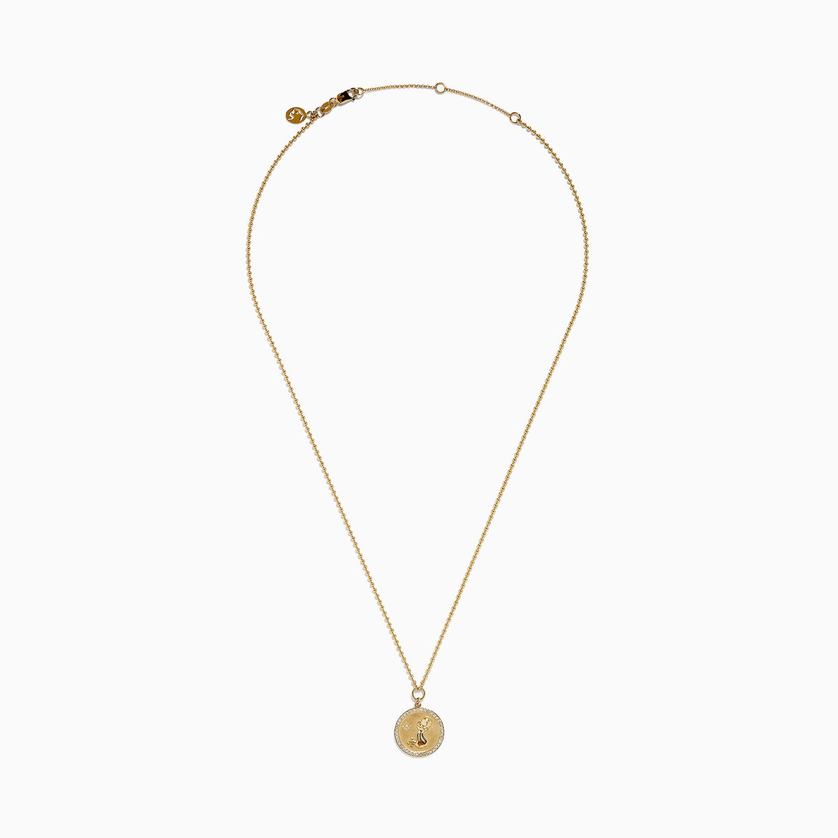Diamond Aquarius Necklace in 14K Yellow Gold view 4