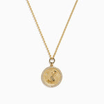 Diamond Aquarius Necklace in 14K Yellow Gold