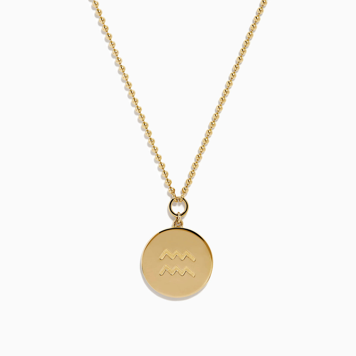 Diamond Aquarius Necklace in 14K Yellow Gold view 2