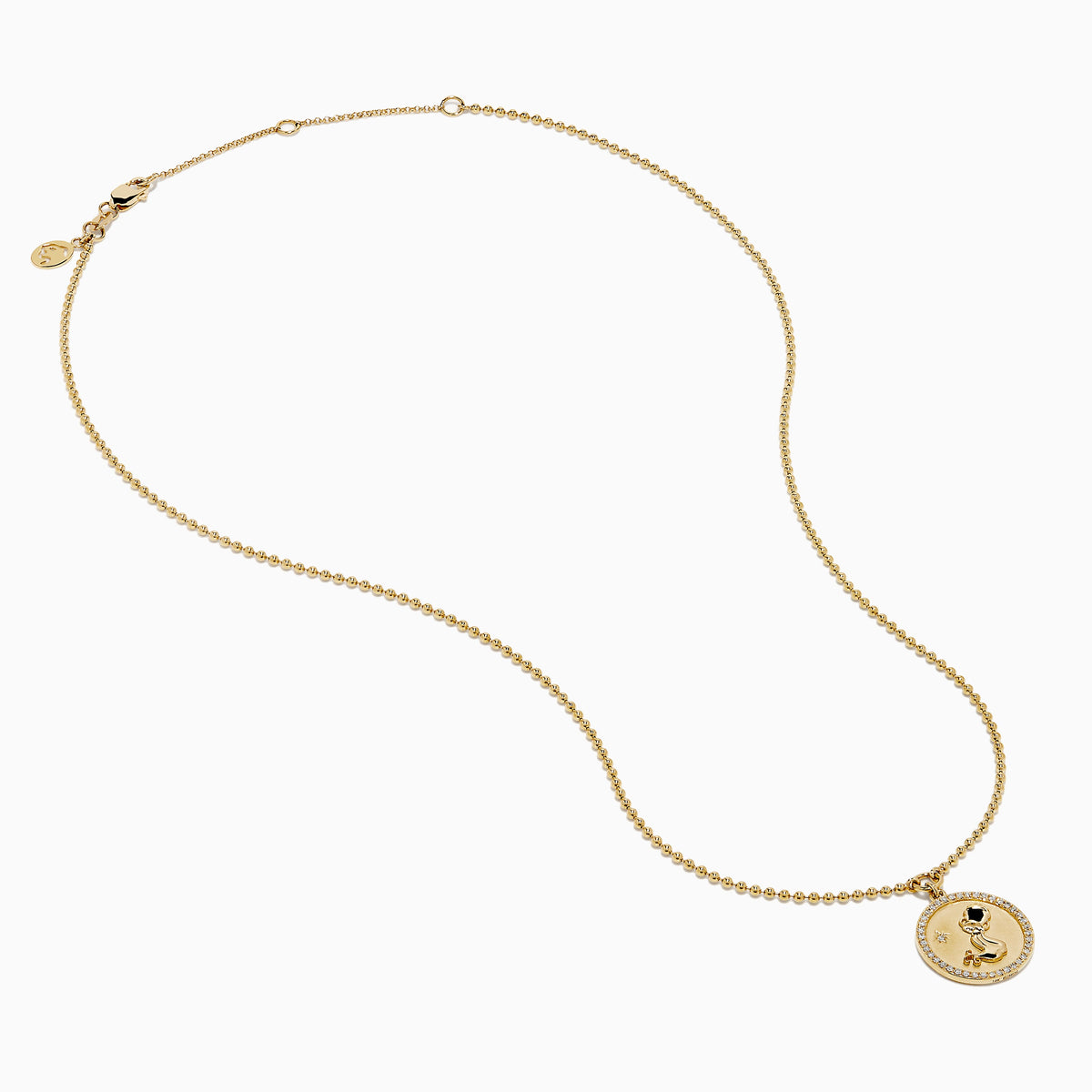 Diamond Aquarius Necklace in 14K Yellow Gold view 3