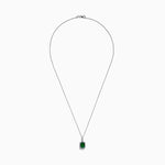 Emerald and Diamond Pendant in 14K White Gold, 1.55 ctw view 2