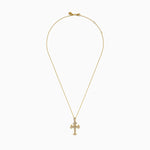 Diamond Cross Pendant in 14K Yellow Gold view 3