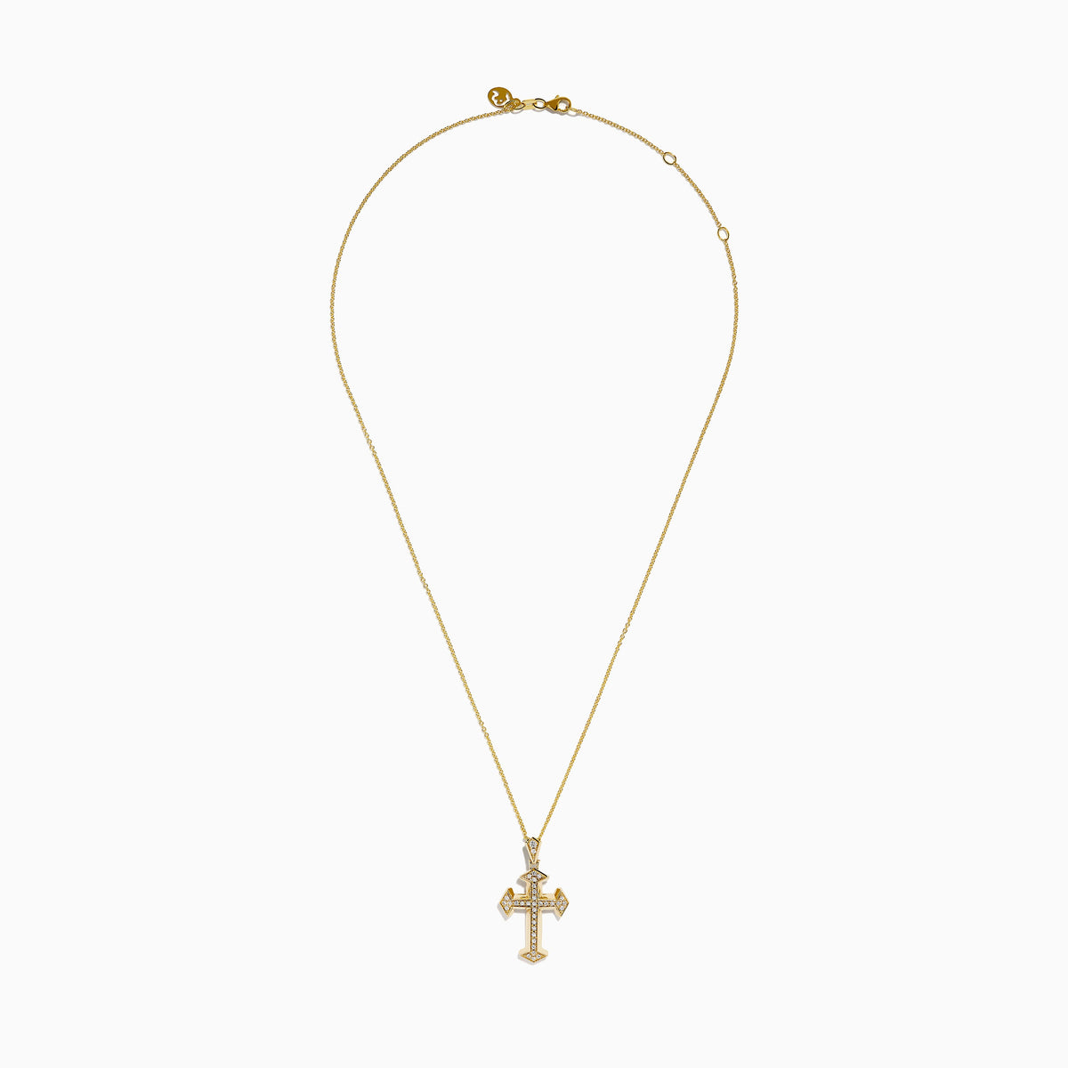 Diamond Cross Pendant in 14K Yellow Gold view 3