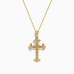 Diamond Cross Pendant in 14K Yellow Gold
