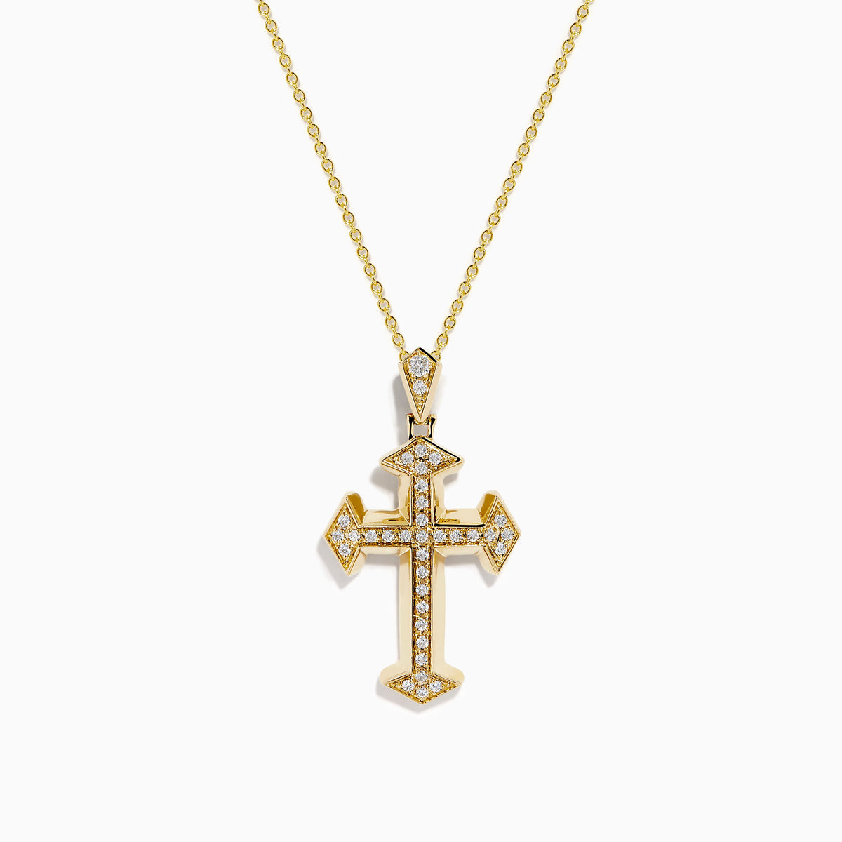 Diamond Cross Pendant in 14K Yellow Gold