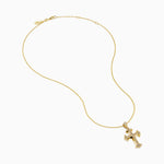 Diamond Cross Pendant in 14K Yellow Gold view 2