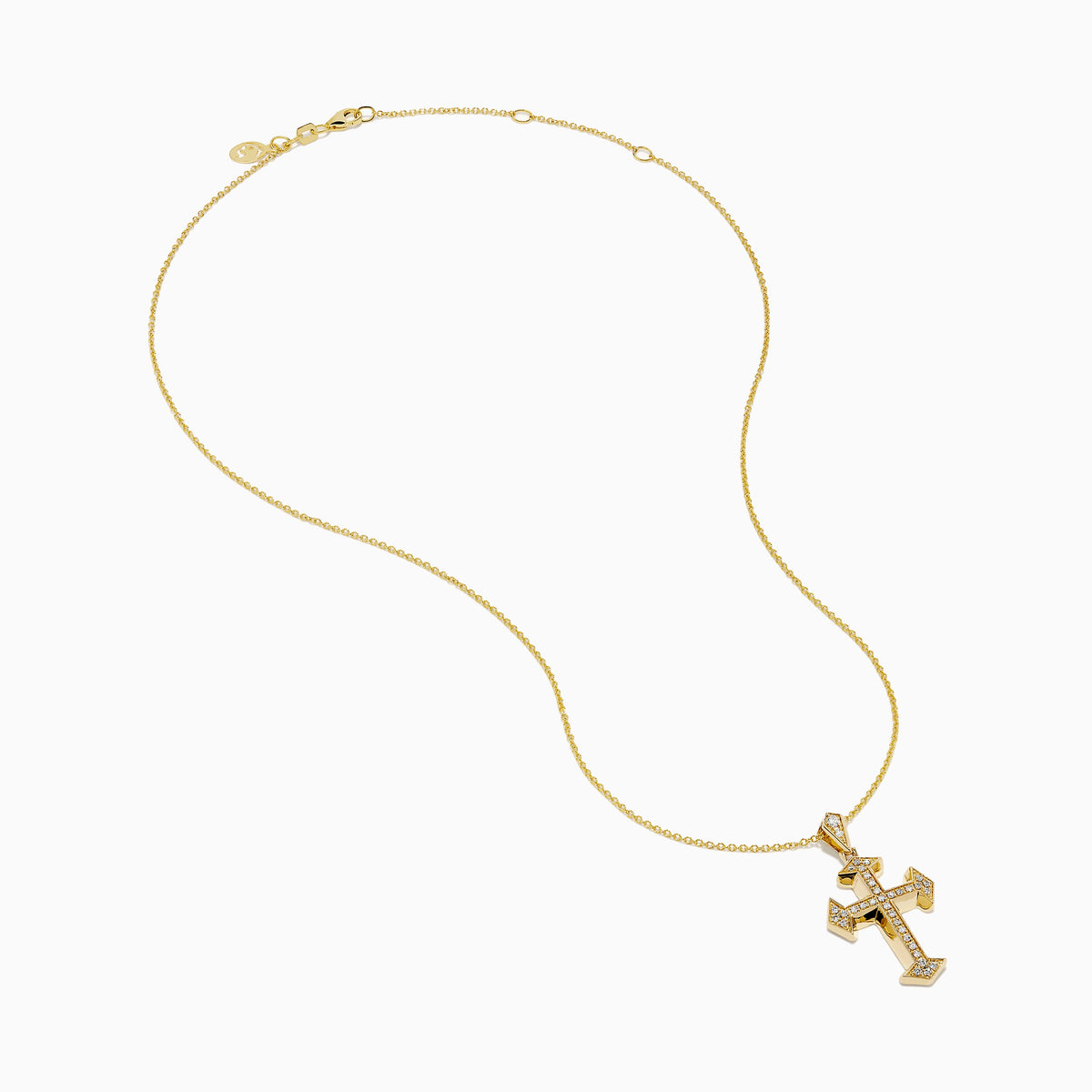 Diamond Cross Pendant in 14K Yellow Gold view 2