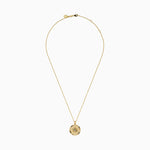 Diamond Compass Coin Pendant in 14K Yellow Gold view 3