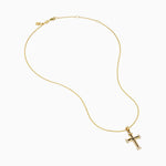 Diamond Polished Cross Pendant in 14K Yellow Gold view 2
